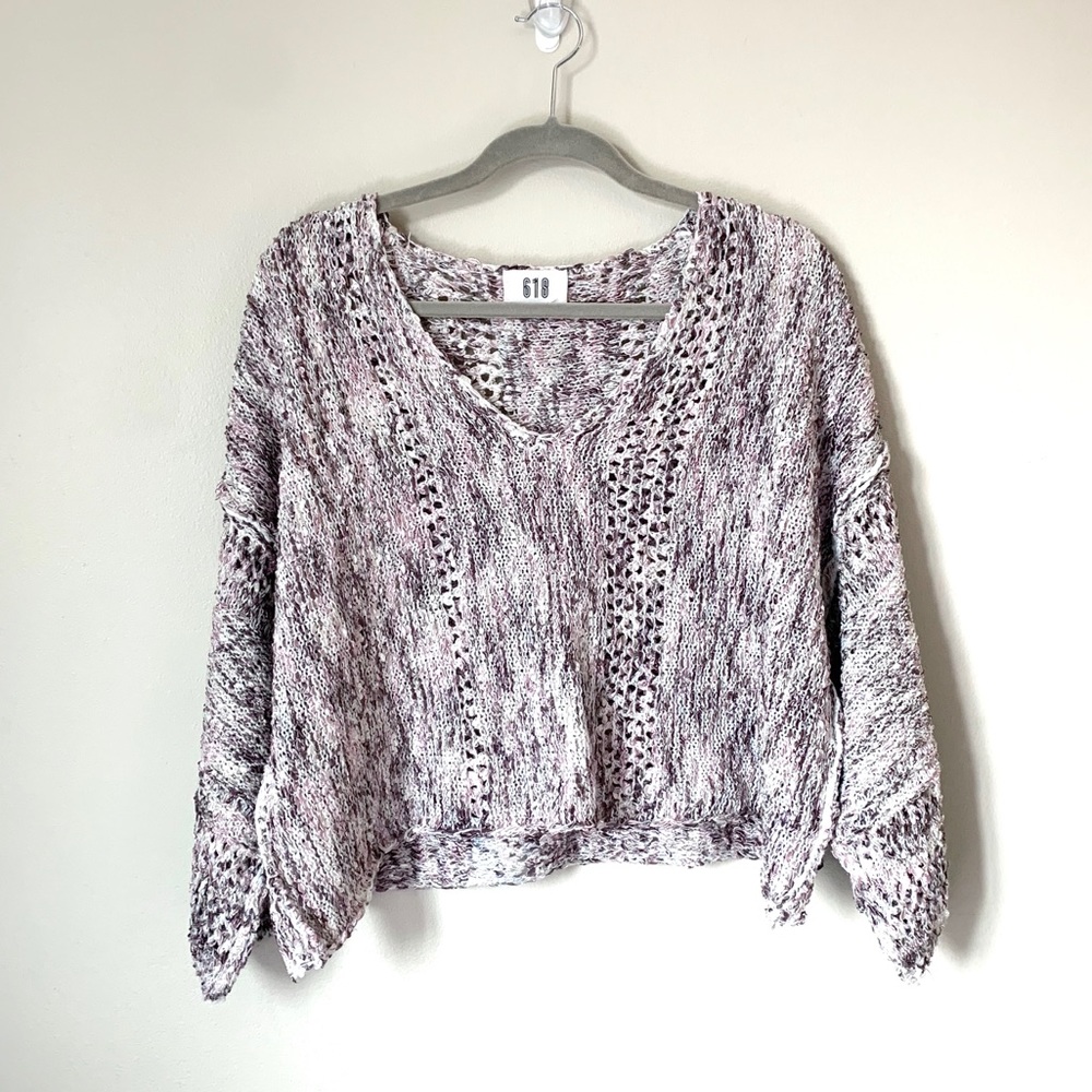 618 woven cropped sweater